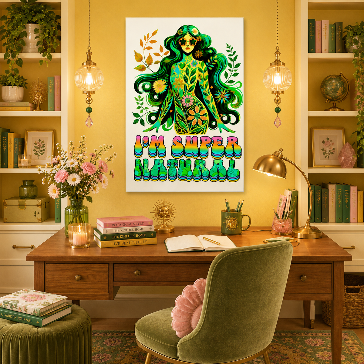 I’m Super Natural – Retro Radiant Affirmation Canvas Wall Art