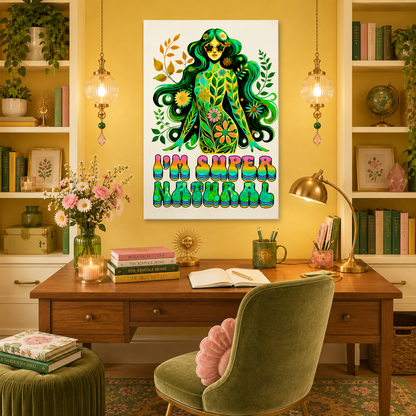I’m Super Natural – Retro Radiant Affirmation Canvas Wall Art
