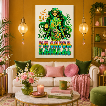 I’m Super Natural – Retro Radiant Affirmation Canvas Wall Art