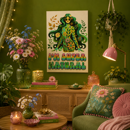 I’m Super Natural – Retro Radiant Affirmation Canvas Wall Art