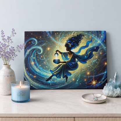 The Light Bearer – Mystical Celestial Wall Art on Eco-Friendly Canvas
