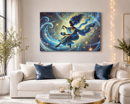 The Light Bearer – Mystical Celestial Wall Art on Eco-Friendly Canvas