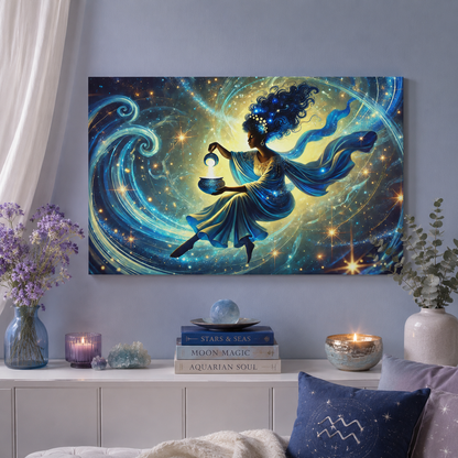 The Light Bearer – Mystical Celestial Wall Art on Eco-Friendly Canvas