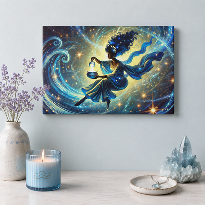 The Light Bearer – Mystical Celestial Wall Art on Eco-Friendly Canvas