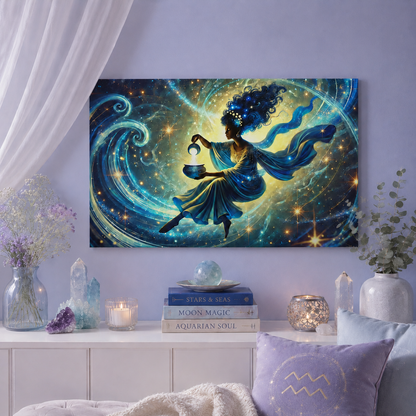 The Light Bearer – Mystical Celestial Wall Art on Eco-Friendly Canvas