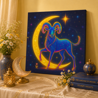 Radiant Rainbow Bull – Celestial Canvas Wall Art (Taurus Inspired)