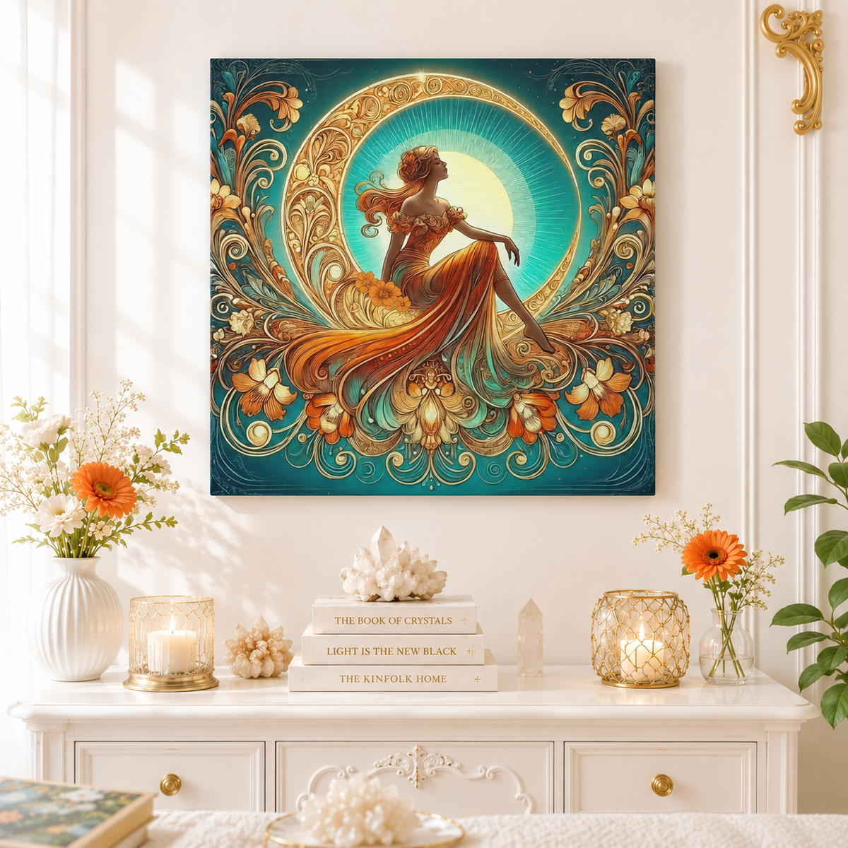 Rising Star - Glamorous Goddess Art Nouveau Canvas Wall Art