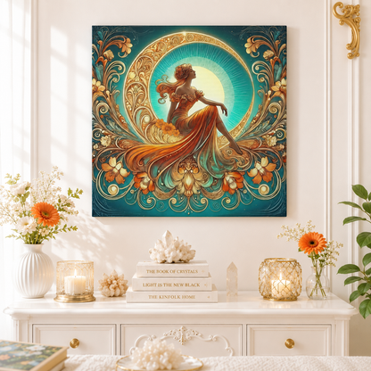 Rising Star - Glamorous Goddess Art Nouveau Canvas Wall Art