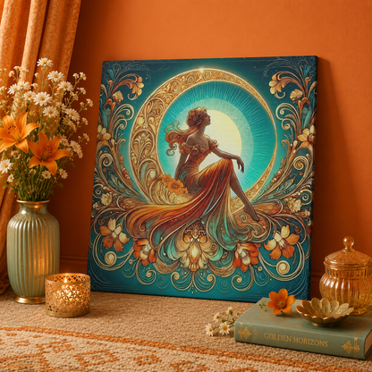 Rising Star - Glamorous Goddess Art Nouveau Canvas Wall Art