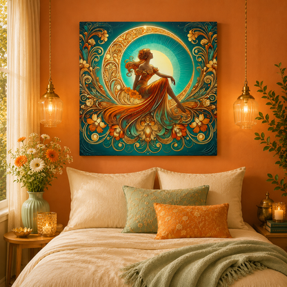 Rising Star - Glamorous Goddess Art Nouveau Canvas Wall Art