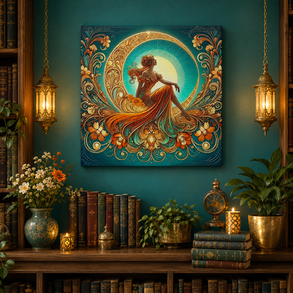 Rising Star - Glamorous Goddess Art Nouveau Canvas Wall Art