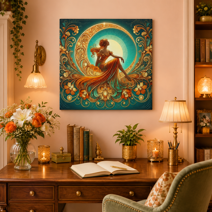 Rising Star - Glamorous Goddess Art Nouveau Canvas Wall Art