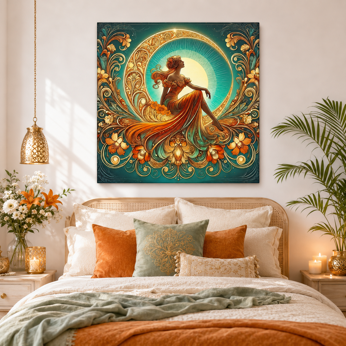 Rising Star - Glamorous Goddess Art Nouveau Canvas Wall Art