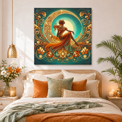 Rising Star - Glamorous Goddess Art Nouveau Canvas Wall Art