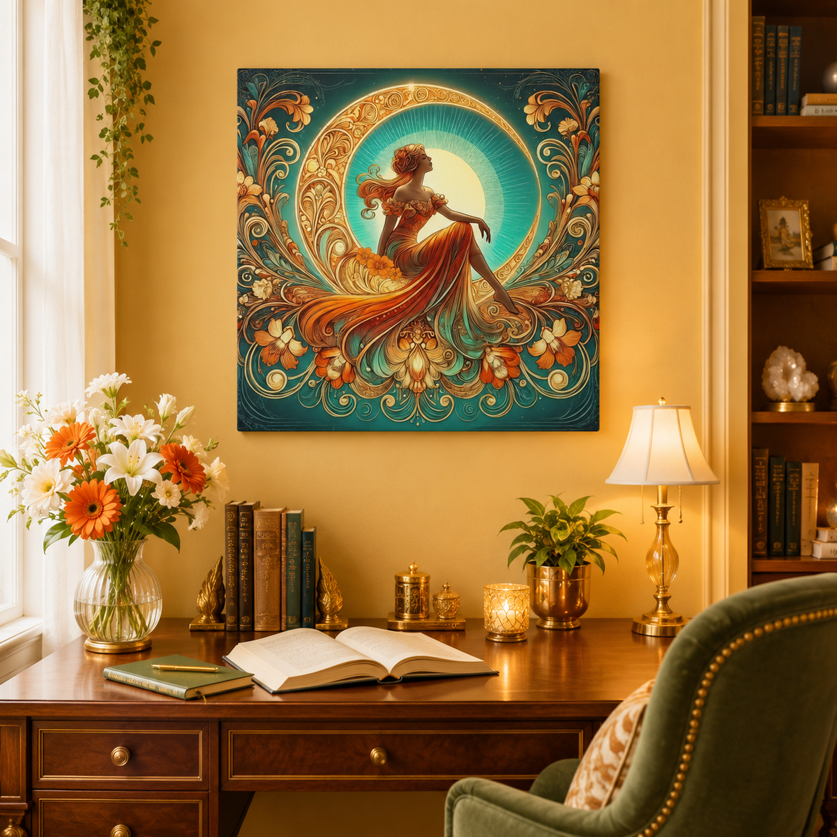 Rising Star - Glamorous Goddess Art Nouveau Canvas Wall Art