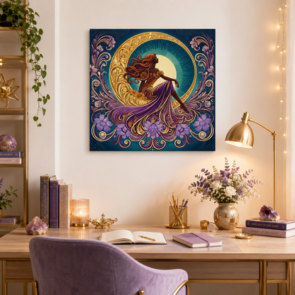 Star of the Moon | Glamorous Goddess Art Nouveau Wall Art