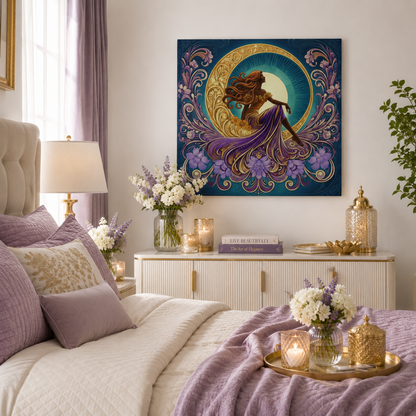 Star of the Moon | Glamorous Goddess Art Nouveau Wall Art