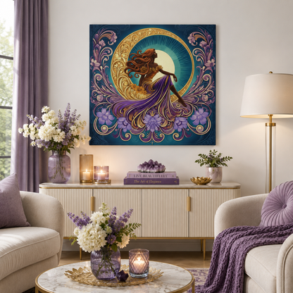 Star of the Moon | Glamorous Goddess Art Nouveau Wall Art