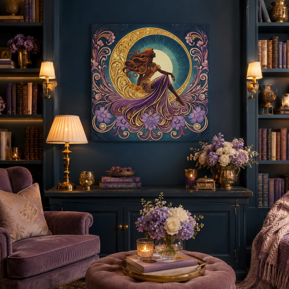 Star of the Moon | Glamorous Goddess Art Nouveau Wall Art