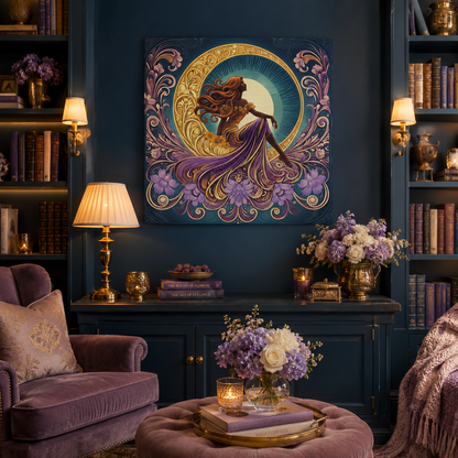 Star of the Moon | Glamorous Goddess Art Nouveau Wall Art