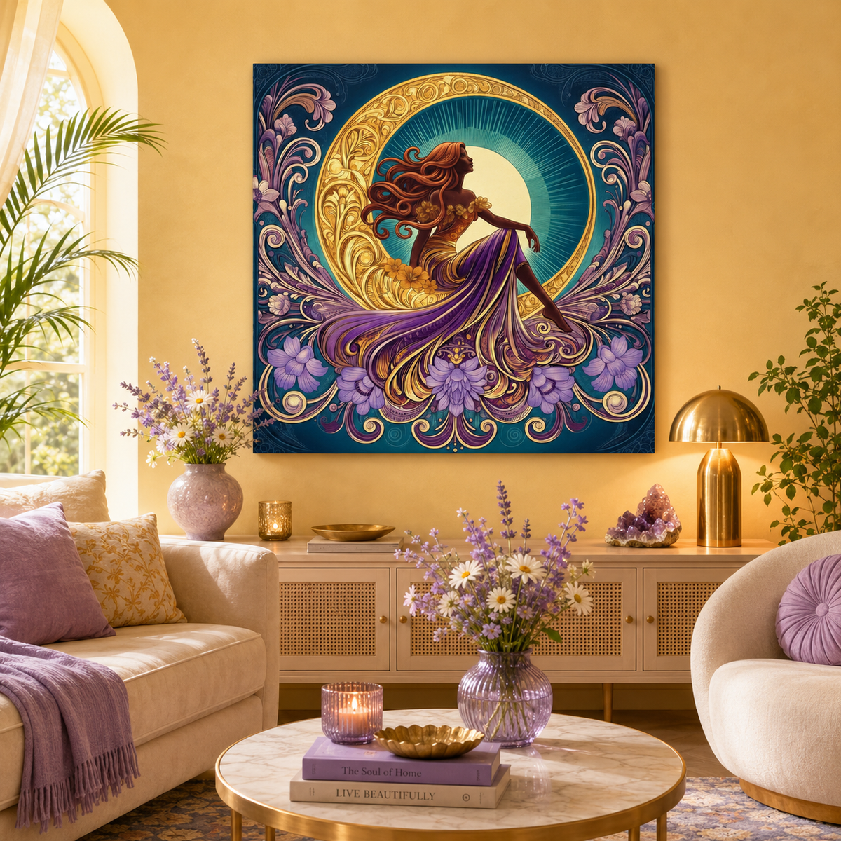 Star of the Moon | Glamorous Goddess Art Nouveau Wall Art
