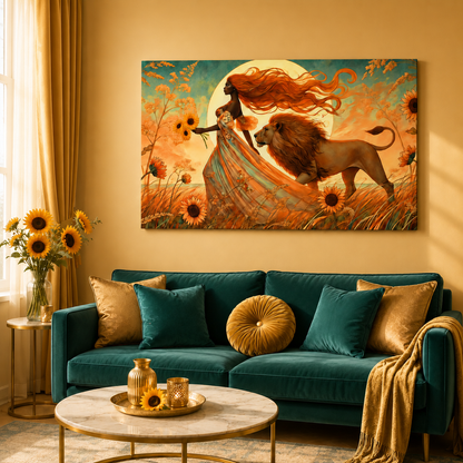 Leo Radiance – Regal Majesty Zodiac Canvas Wall Art