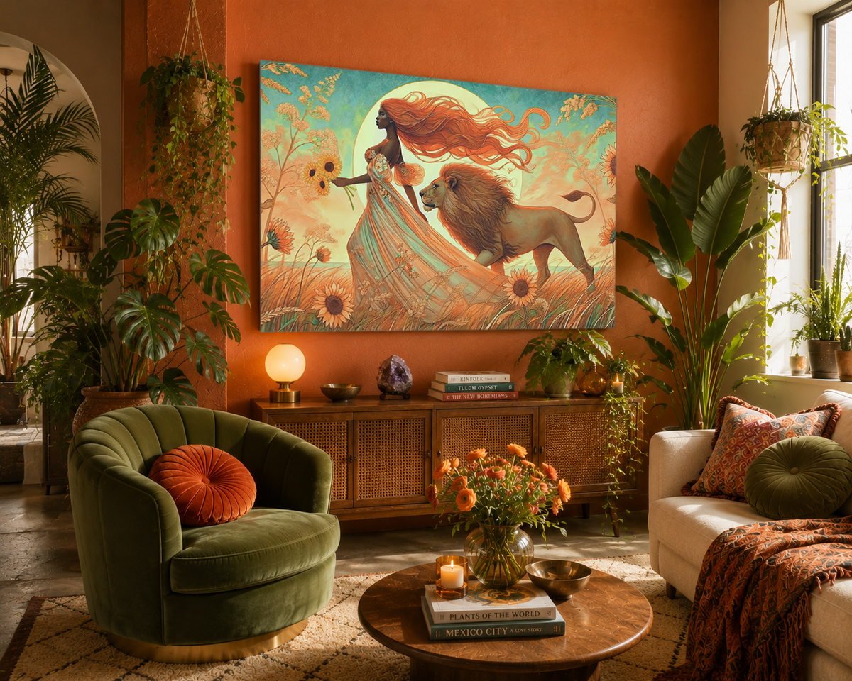 Leo Radiance – Regal Majesty Zodiac Canvas Wall Art