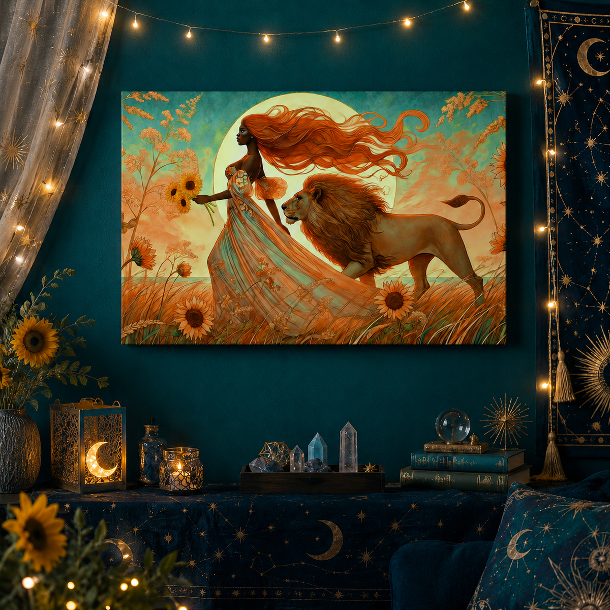 Leo Radiance – Regal Majesty Zodiac Canvas Wall Art