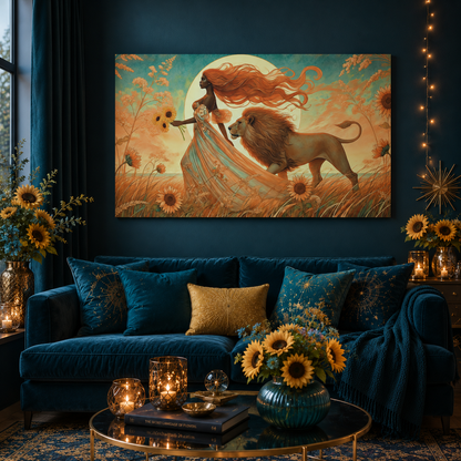 Leo Radiance – Regal Majesty Zodiac Canvas Wall Art