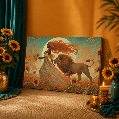 Leo Radiance – Regal Majesty Zodiac Canvas Wall Art