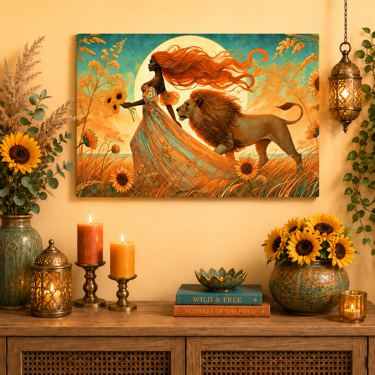 Leo Radiance – Regal Majesty Zodiac Canvas Wall Art