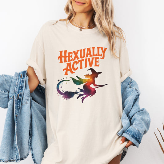Hexually Active Rainbow  - Funny Witch Beach Tee