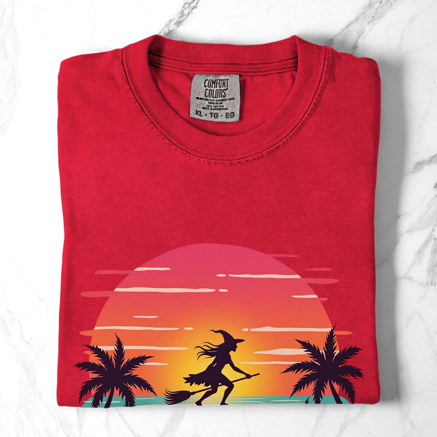 Hot Witch Summer - Surfing Retro Sunset Beach Tee