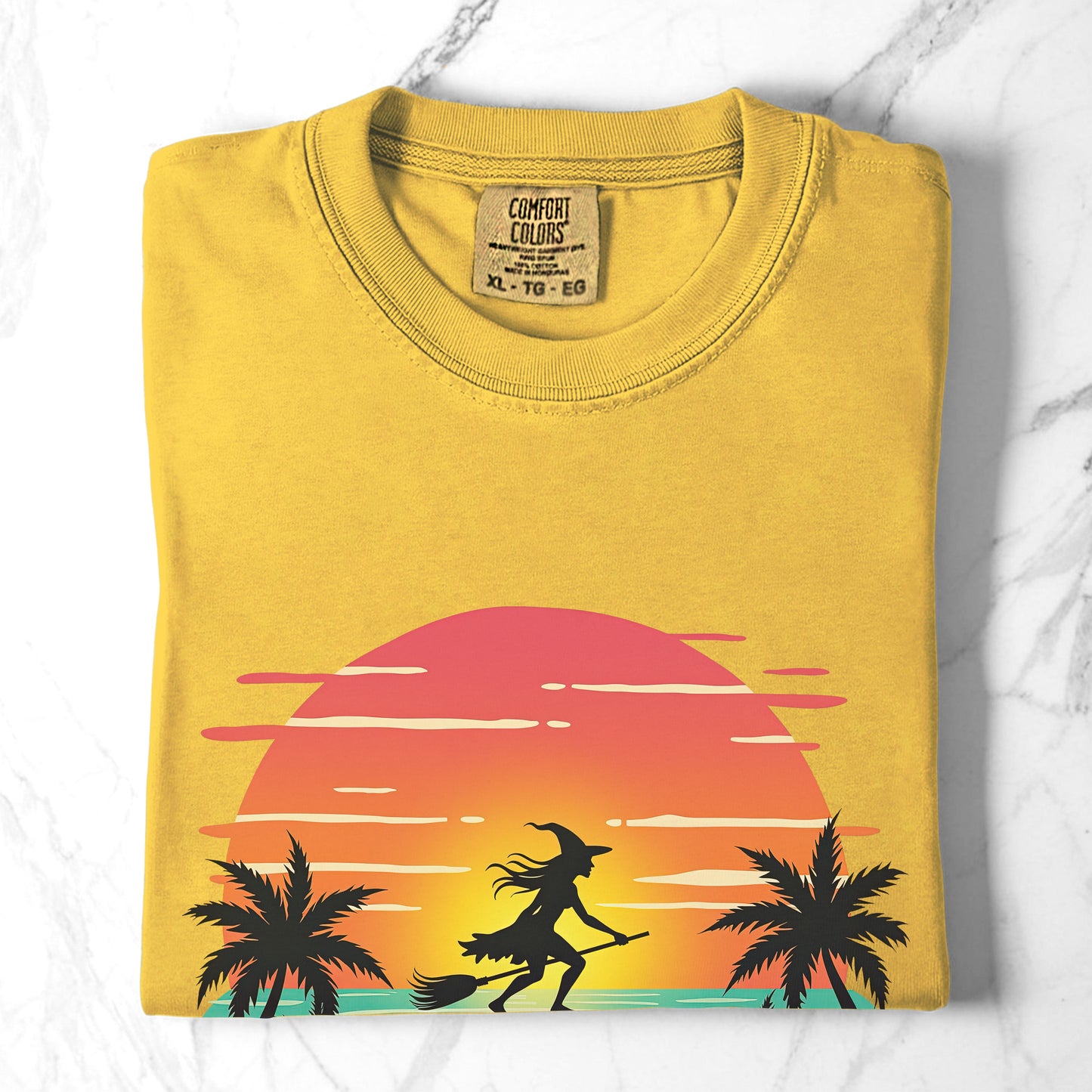 Hot Witch Summer - Surfing Retro Sunset Beach Tee