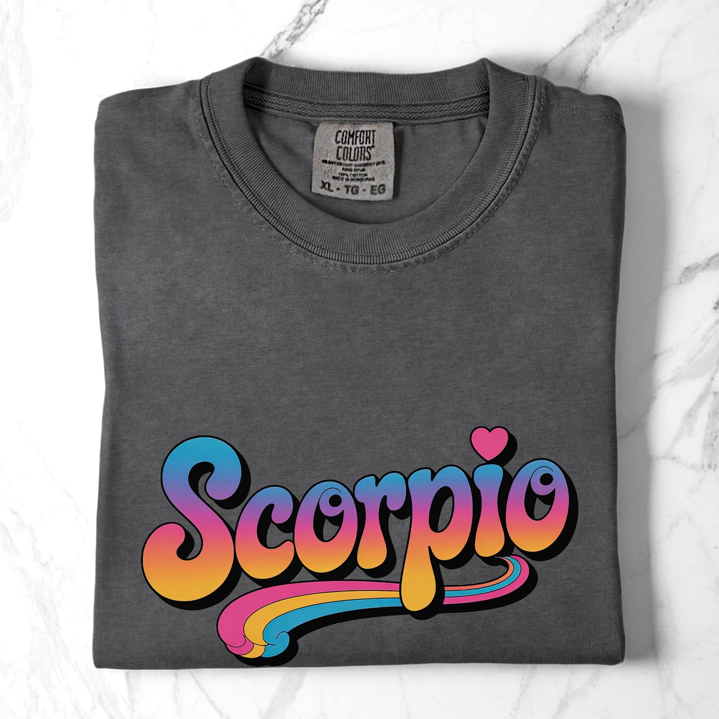 Scorpio Retro Groovy Tee – Multicolor Zodiac Shirt