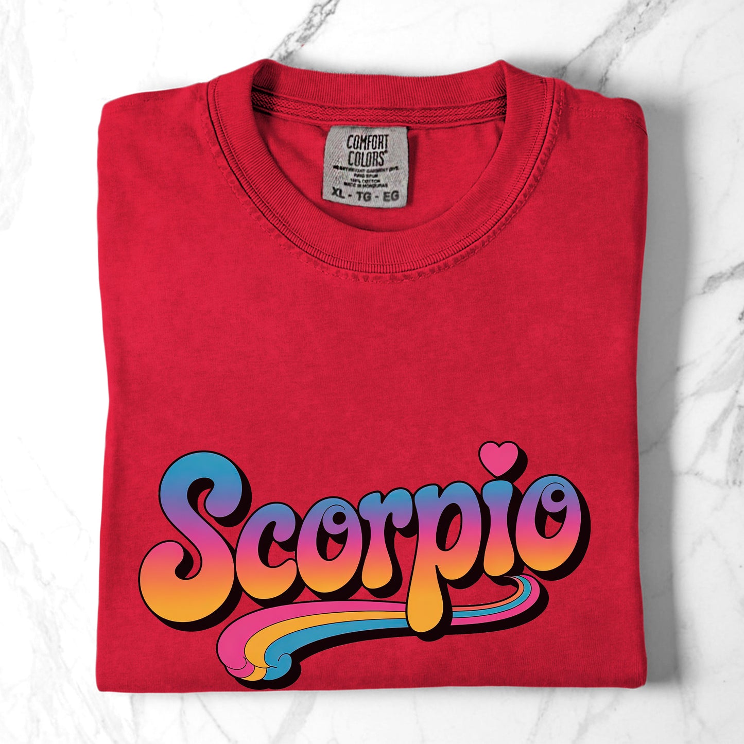 Scorpio Retro Groovy Tee – Multicolor Zodiac Shirt