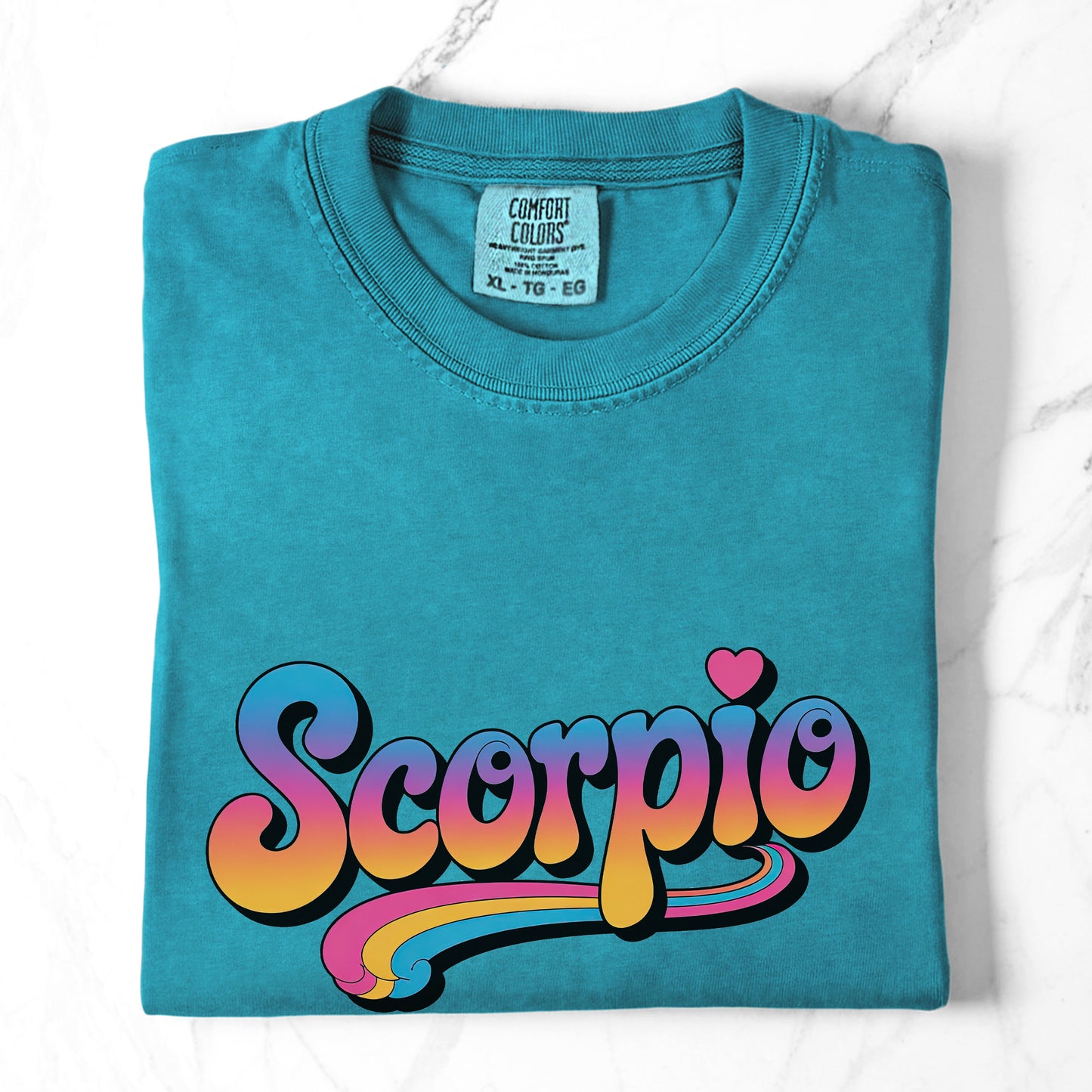 Scorpio Retro Groovy Tee – Multicolor Zodiac Shirt