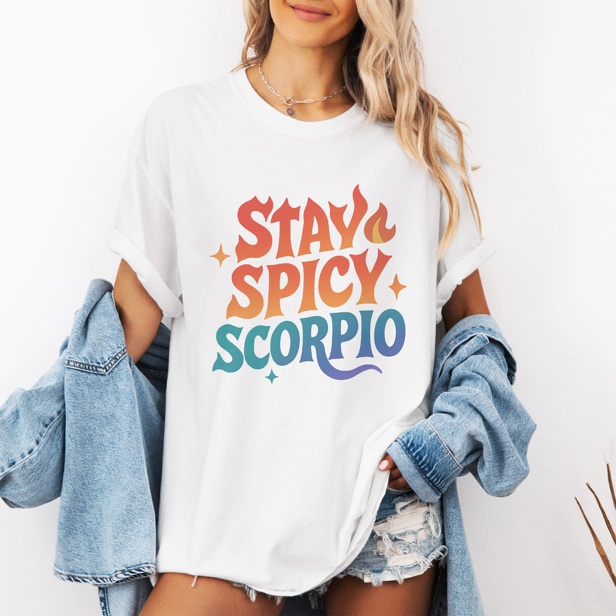Stay Spicy Scorpio Tee – Colorful Zodiac Shirt