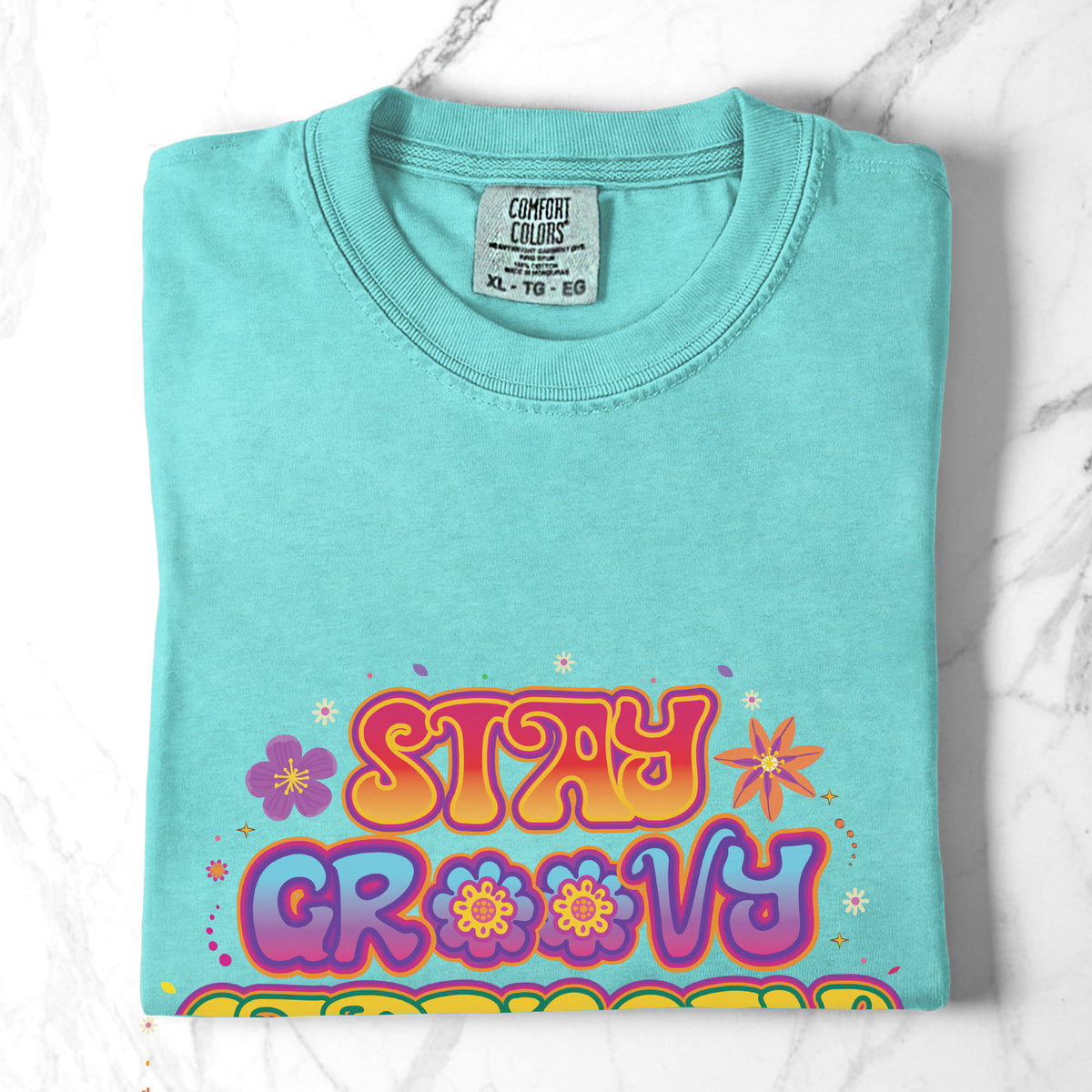 Stay Groovy Capricorn – Retro Flower Power Zodiac Tee