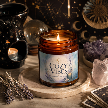 Cozy Vibes Whimsical Autumn Scented and Unscented Candle 4oz & 9oz