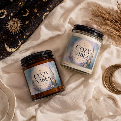 Cozy Vibes Whimsical Autumn Scented and Unscented Candle 4oz & 9oz
