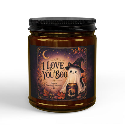 Halloween Cute Ghost Soy Candle I Love You Boo Scented Jar 4oz & 9oz