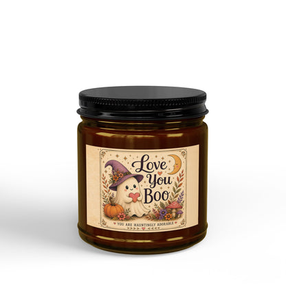 Love You Boo  Spooky Autumn Halloween Ghost Soy Candle 4oz and 9oz