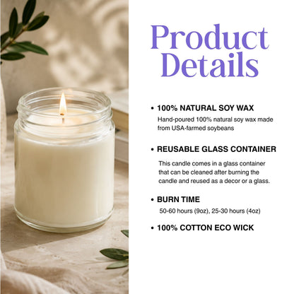Love You Boo  Spooky Autumn Halloween Ghost Soy Candle 4oz and 9oz