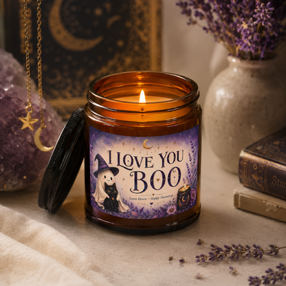 I Love You Boo Halloween Candle