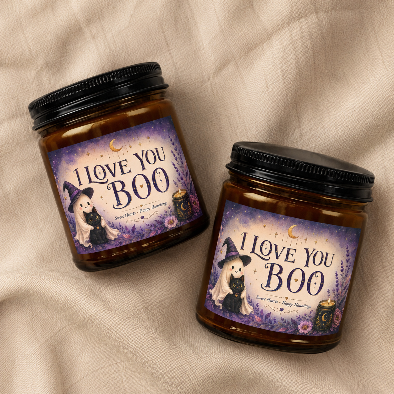 I Love You Boo Halloween Candle