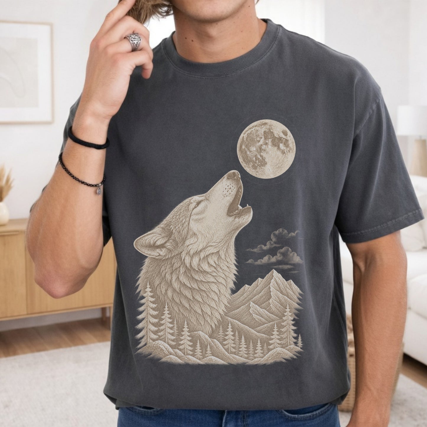 Wolf Howl T-Shirt — Moonlit Wilderness Graphic Tee