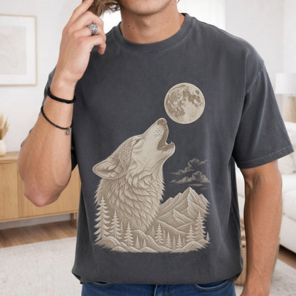 Wolf Howl T-Shirt — Moonlit Wilderness Graphic Tee