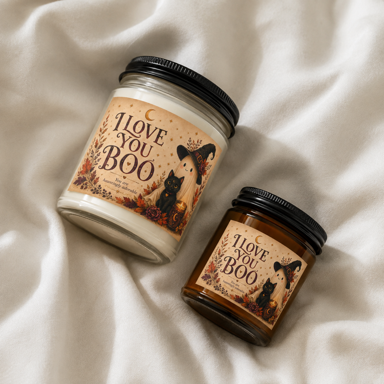 I Love You Boo Spooky Cute Halloween Candle