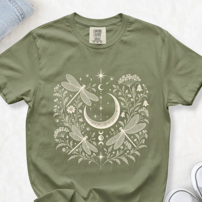 Moon and Dragonflies Boho Unisex Shirt